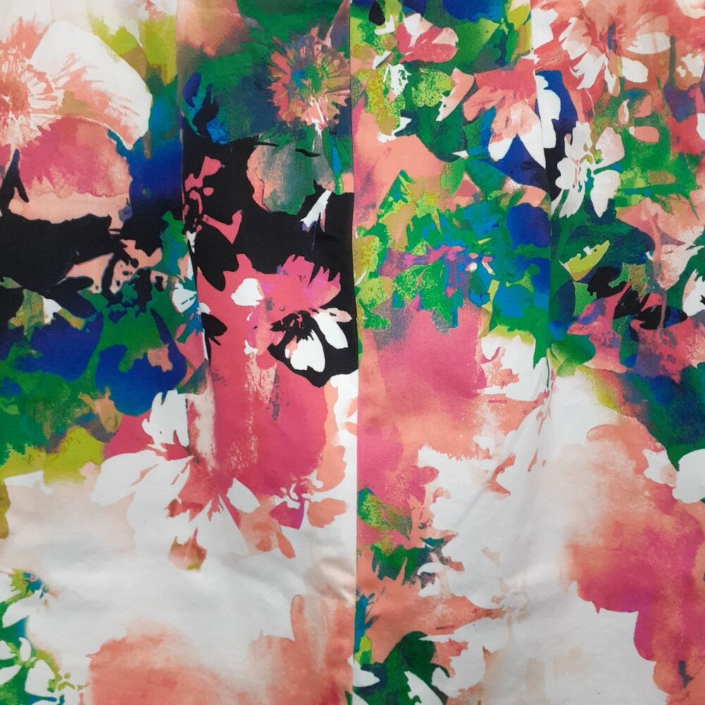 Worthington Pencil Skirt Womens Size 6 Multicolor Floral Cotton Blend Knee Lengt - Picture 7 of 10